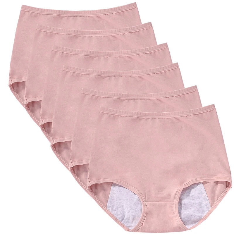 Lot 6 pièces culottes menstruelles taille haute – Sous-vêtements anti-fuite en coton