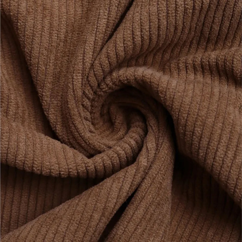 Cardigan Femme en Velours Côtelé à Revers – Style décontracté Streetwear