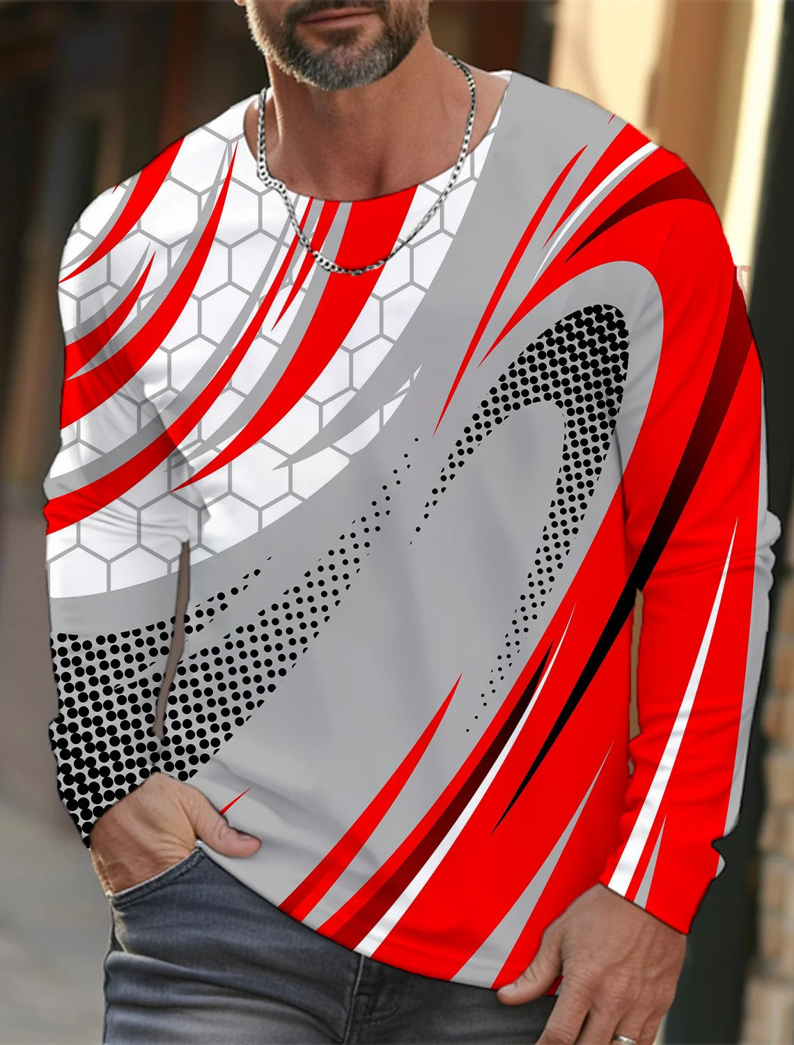 Men's round neck T-shirt, 3D printing, high definition