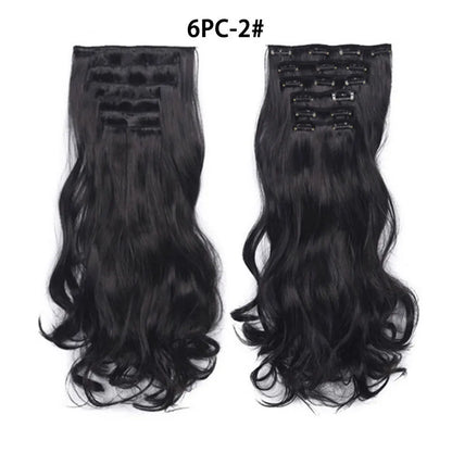 Extensions synthétiques clips - Ondulées bouclées 22'' brun foncé