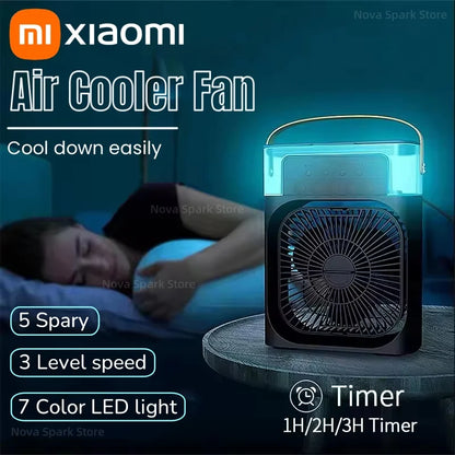 Xiaomi Ventilateur 3-en-1 Portable avec Veilleuse LED, Refroidisseur d'Air réglable pour Maison et Bureau .