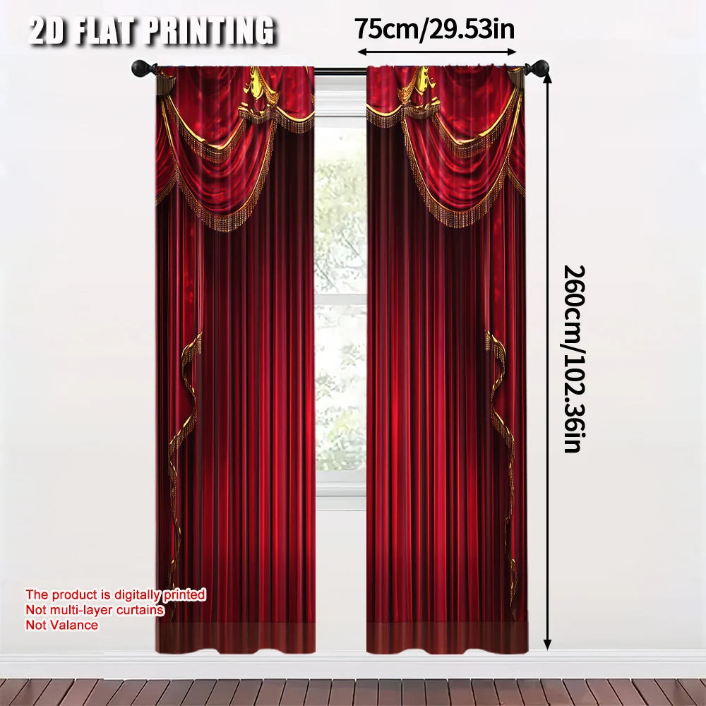 Rideaux occultants rouges - lot 2, lavables, tendance déco