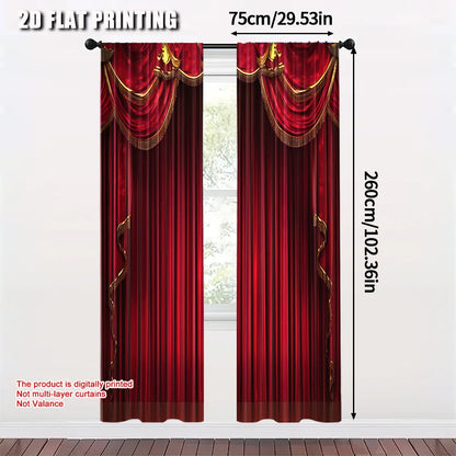 Rideaux occultants rouges - lot 2, lavables, tendance déco