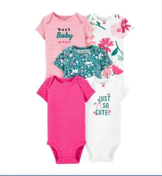 Combinaison bébé été coton, 5 pièces, dessins animés