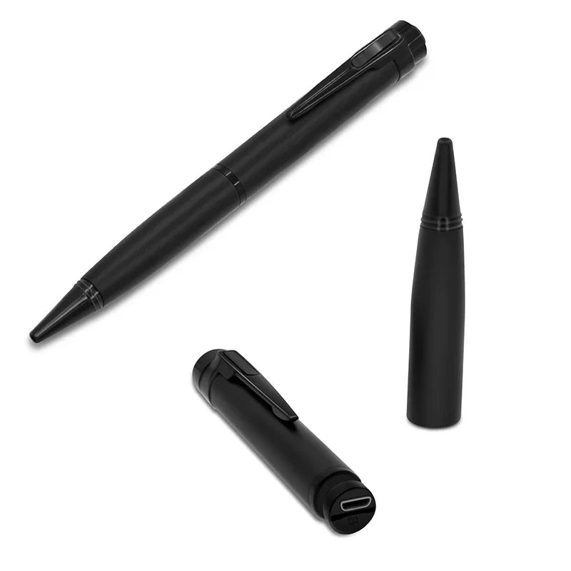 Stylo enregistreur vocal 128 Go portable USB, lecture MP3, pour conférences et cours, avec 5 recharges.