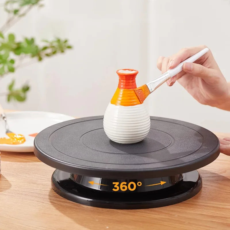 Kit décoration gâteau 6 pcs – plateau tournant, 2 spatules & 3 grattoirs pour glaçage