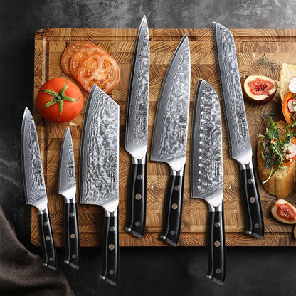 Couteau de cuisine professionnel F.YOUNG – acier Damas, chef japonais & sashimi