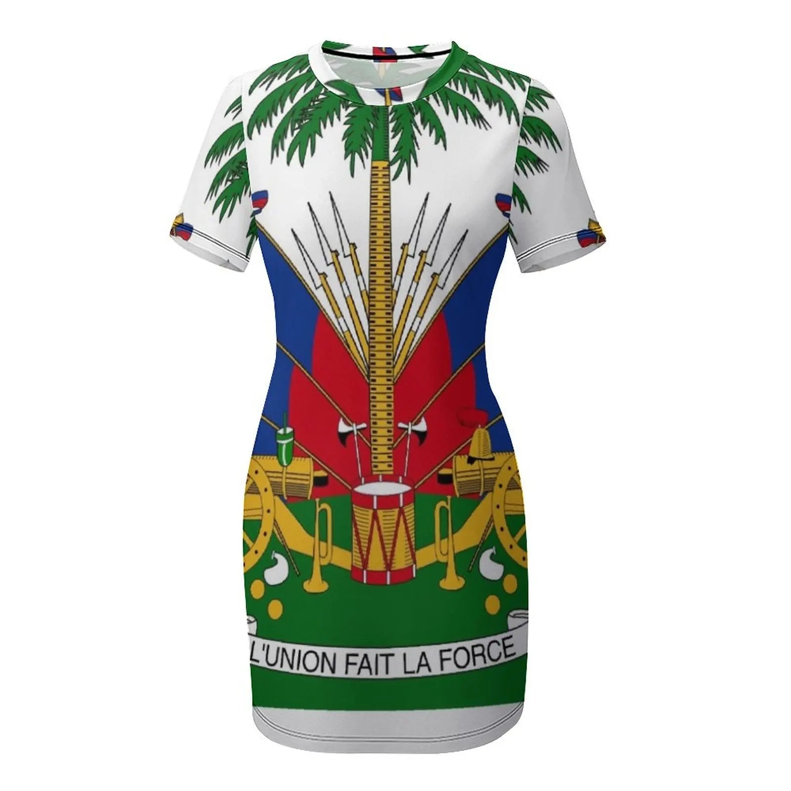 Robe combinaison été femme – Manches courtes, style Haïti, tenue décontractée