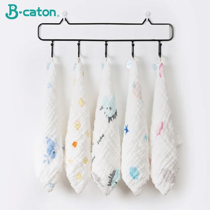Serviette de bain bébé 5 pièces – 100% coton mousseline – Gant de toilette, lingette visage, mouchoir doux mains – 6 couches de gaze, lavable, confortable nouveau-né