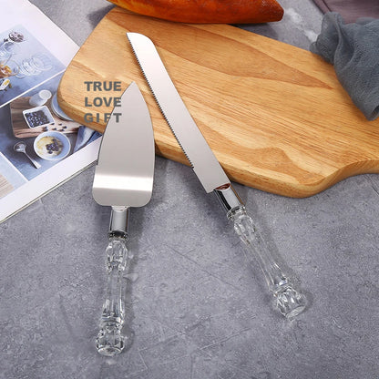 Ensemble pelle et spatule à gâteau en acier inox – mariage, anniversaire, fête