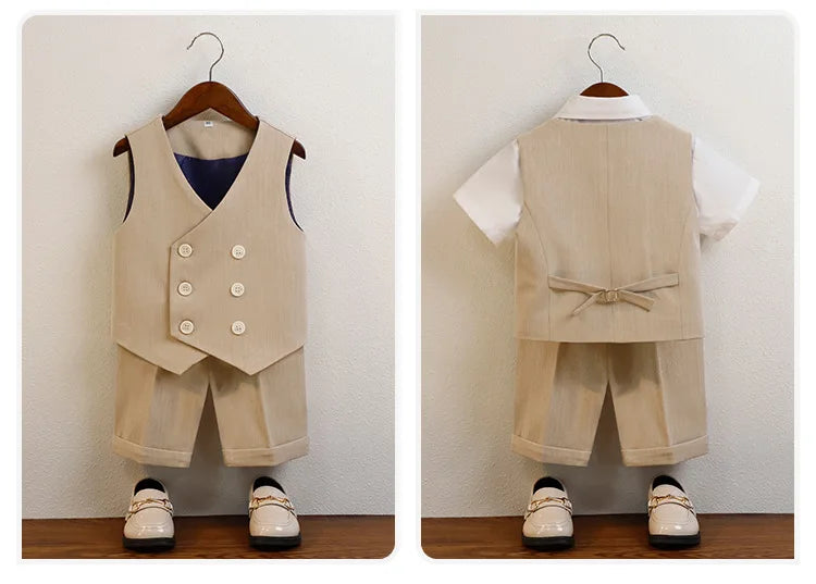 Ensemble cérémonie garçon, robe et noeud papillon ;