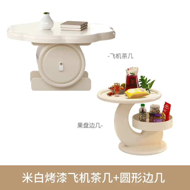 Table basse blanche Simple, peu encombrante, minimaliste, mobile, italienne, esthétique, meubles de luxe en bois ;