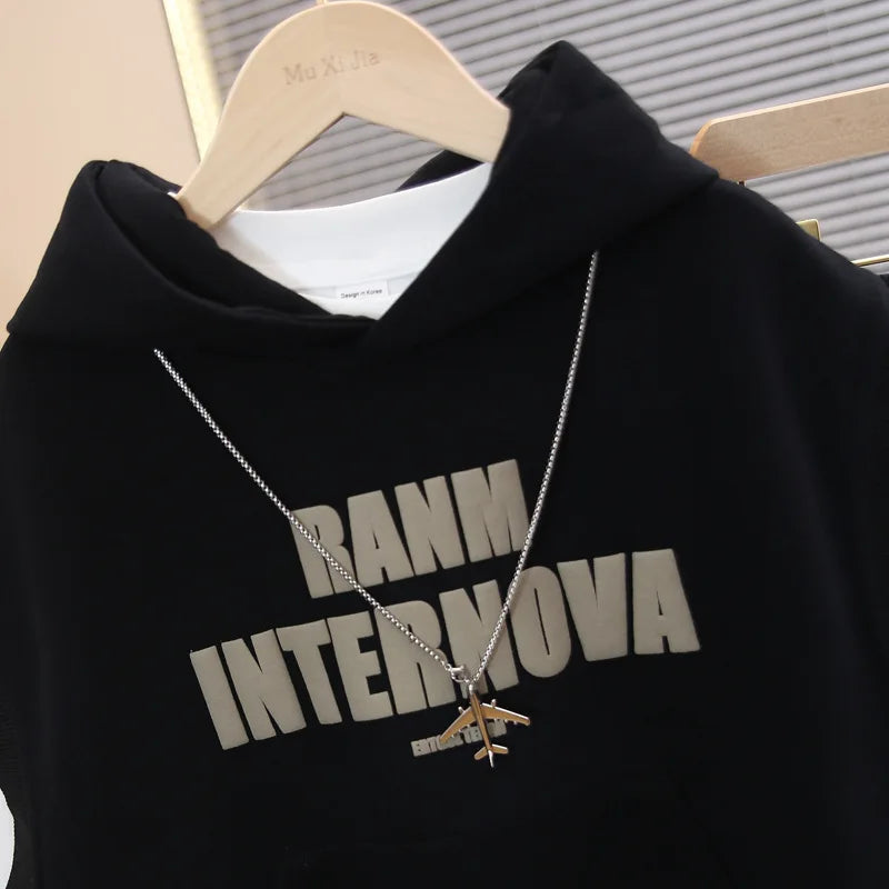 Ensemble Gilet Garçon – Capuche et Manches Longues, Tenue Coton Doux pour Printemps et Automne