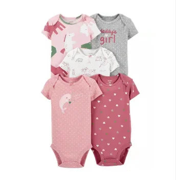 Combinaison bébé été coton, 5 pièces, dessins animés