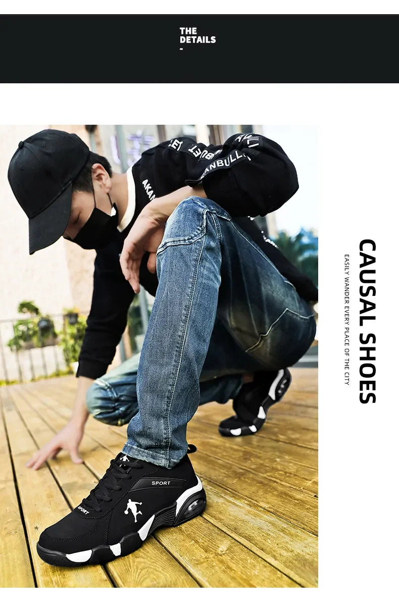 Baskets running homme cuir & maille, confort, extérieur, jogging .