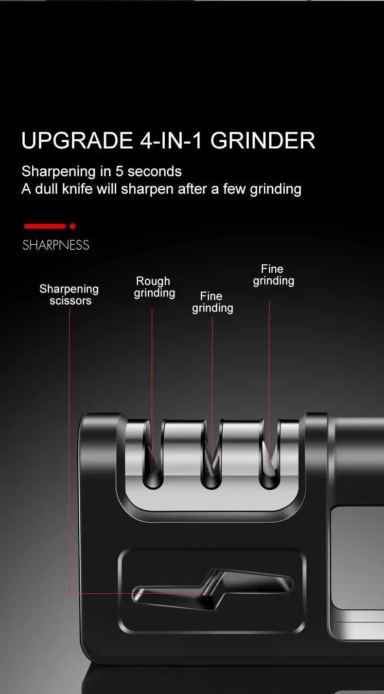 Affûteur manuel professionnel 3 étapes – carbure de tungstène & diamant, style japonais, couteaux/ciseaux de cuisine