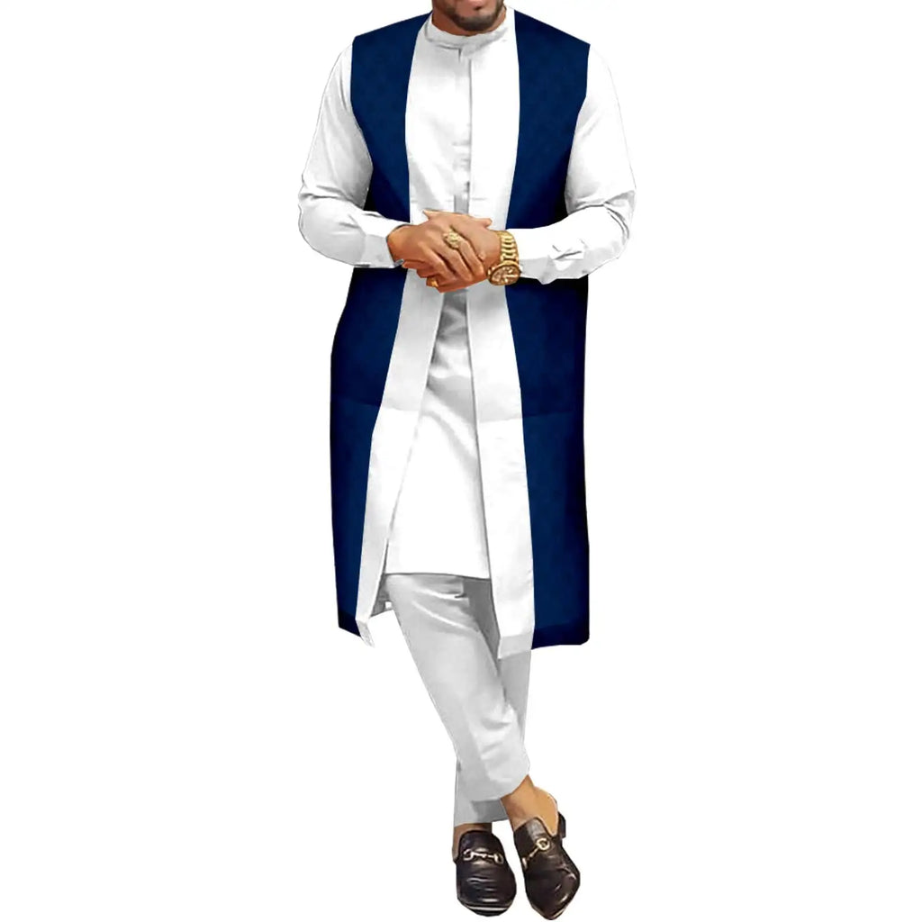 Vêtements couple africain – Robe femme maxi et jupe sirène, haut homme assorti, tenue mariage ET fête , 3 pièces