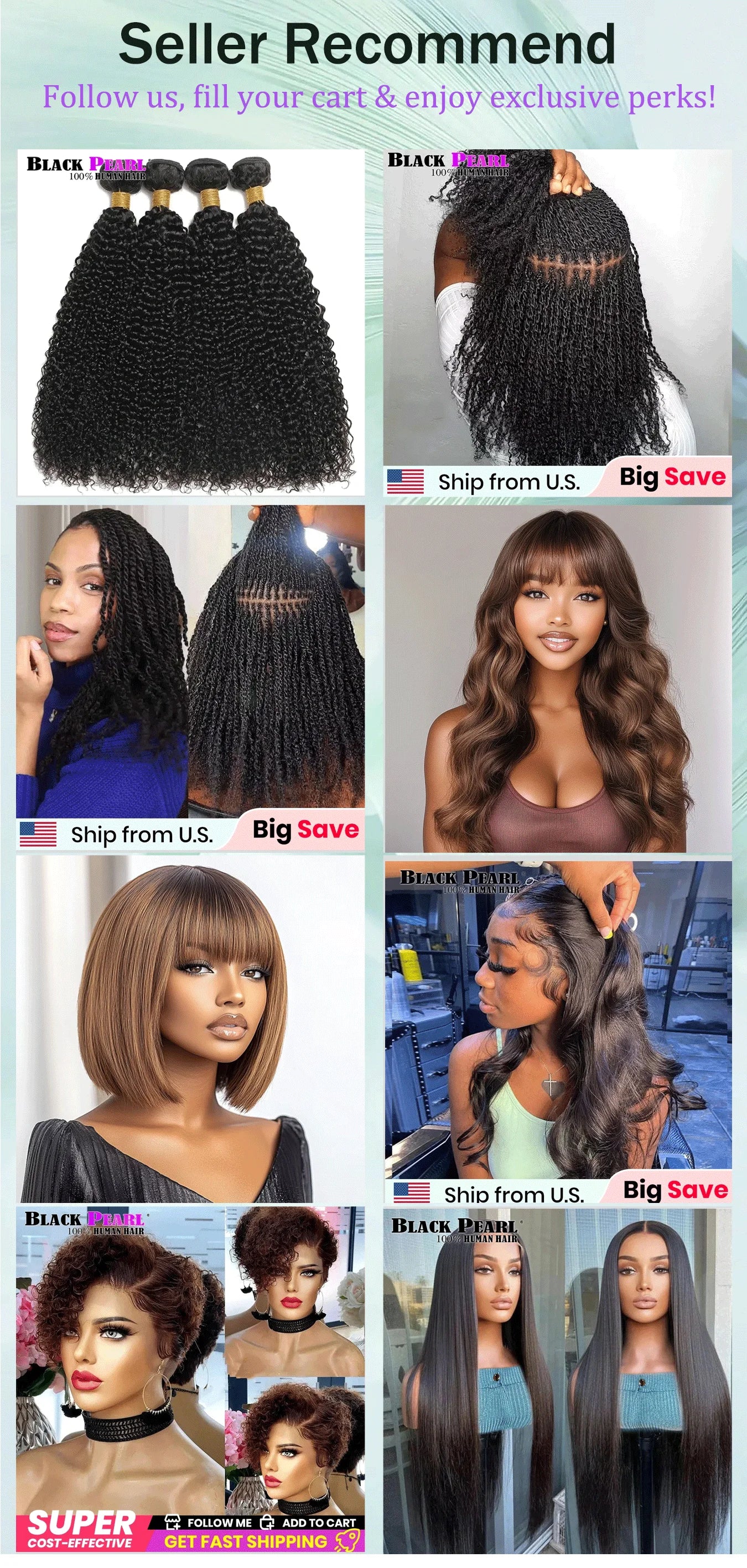 Perruque Cheveux Humains 100% Naturels, Coupe Lutin Courte Brun, Multi Séparation .