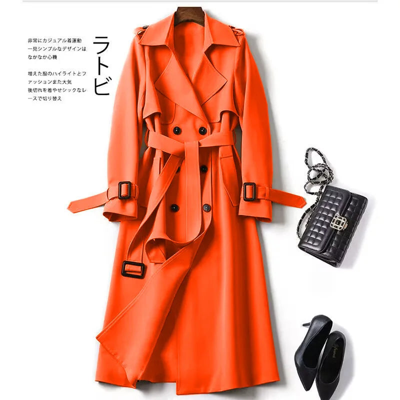 Trench-Coat Femme – Manteau Long Ample Automne/Hiver