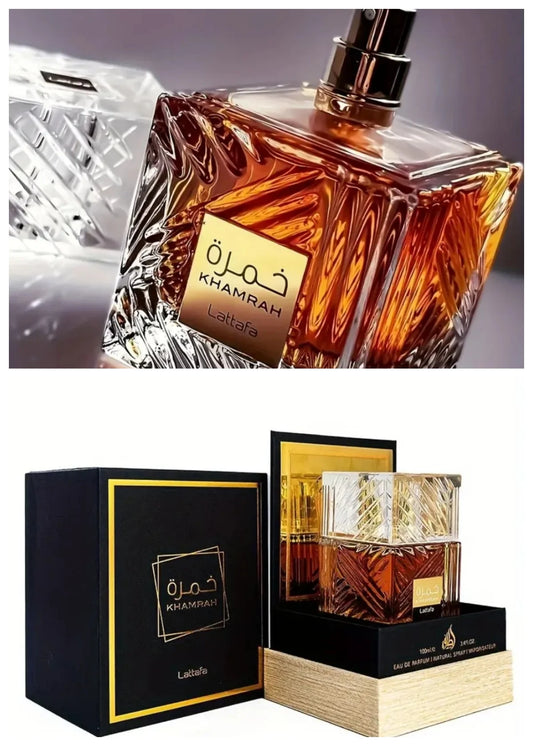 Lattafa Khamrah Eau de Parfum 100 ml – Vanille, Épices & Ambre, Unisexe .