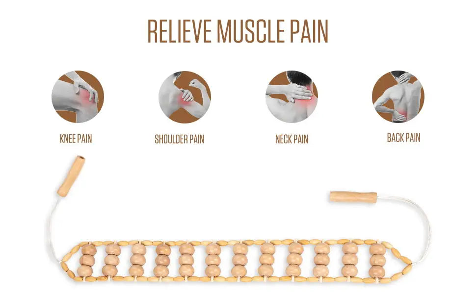 Rouleau de Massage Bois – Soulagement Musculaire, Sculpture du Corps .