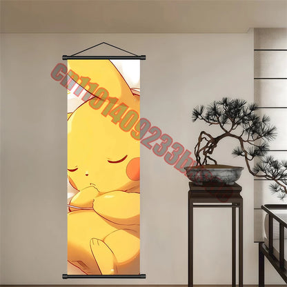 Peinture artistique Pokémon classique japonais – Pikachu, Gengar, Mewtwo – Décoration murale chambre à coucher haute qualité