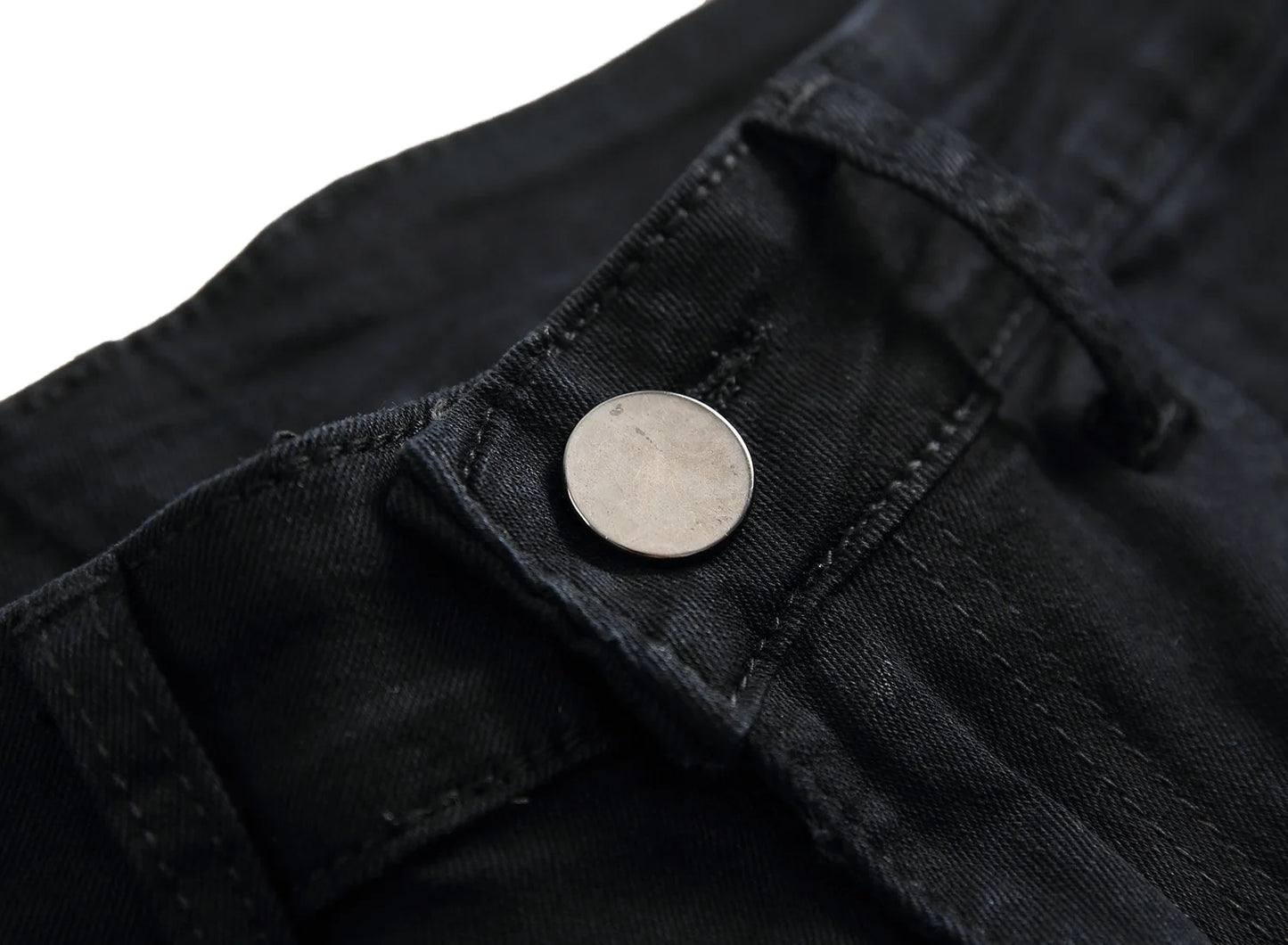 Jean Homme Destroy Droit, Pantalon Denim Blanc Grande Taille 28-42, Marque Mode .