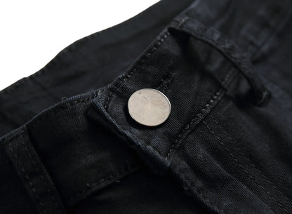 Jean Homme Destroy Droit, Pantalon Denim Blanc Grande Taille 28-42, Marque Mode .