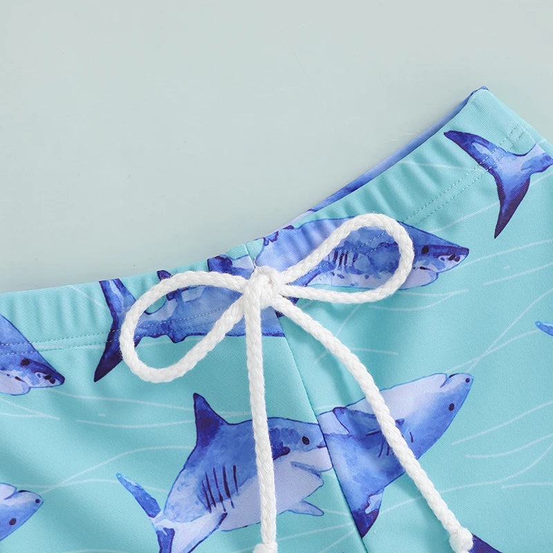 Maillot de bain pour petits garçons de 1 à 4 ans, short imprimé dinosaure/requin