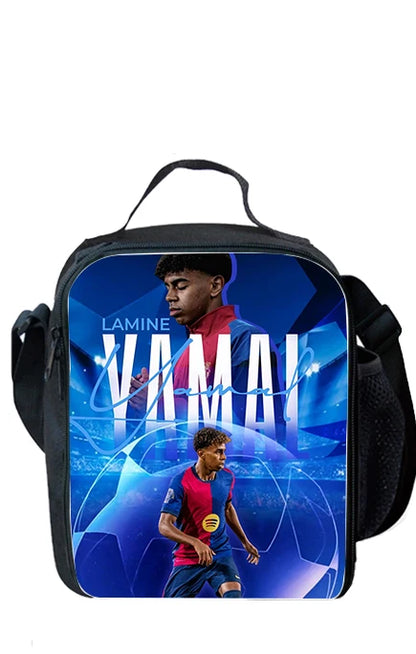Sac à dos football Lamine Yamal, enfant, 1/3 pièces : sac d’école, sac déjeuner, trousse .