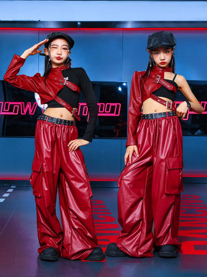 Vêtements Hip Hop Fille, T-shirt Court et Pantalon Cargo .