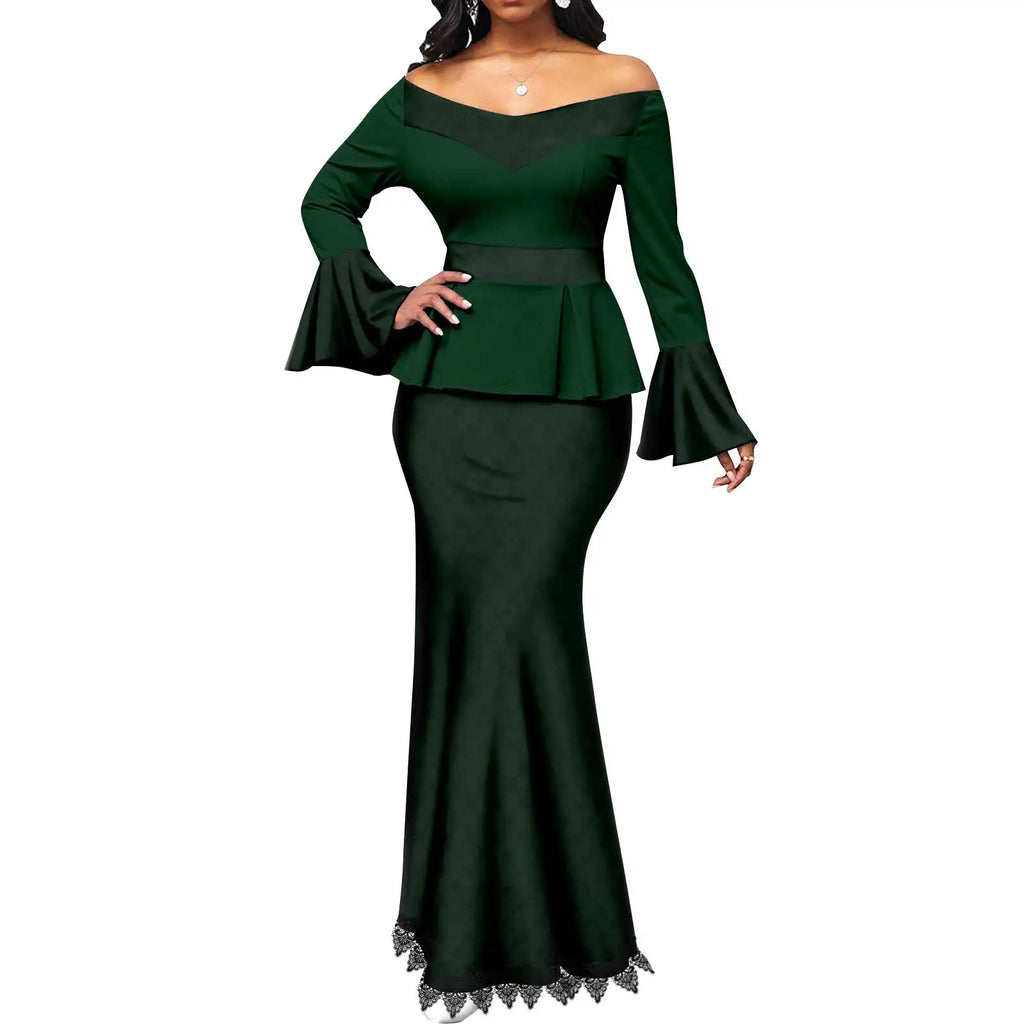 Vêtements couple africain – Robe femme maxi et jupe sirène, haut homme assorti, tenue mariage ET fête , 3 pièces