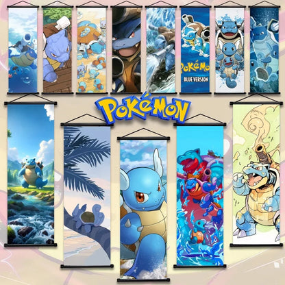 Pokémon Squirtle, Wartortle, Blastoise – Scènes dynamiques, impressions vives, détails audacieux – Pour fans de type Eau Power