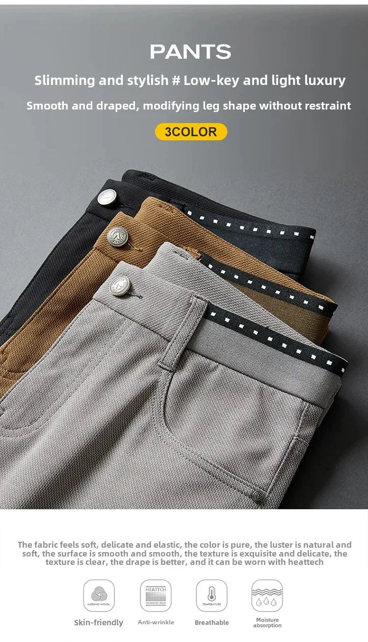 Jean homme été haut de gamme, léger, coupe droite, taille élastique, 5 poches, denim confortable .