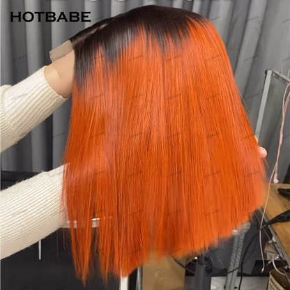 Perruque Bob lace front sans colle – cheveux lisses HD 13x6/360