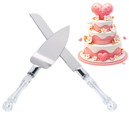 Ensemble pelle et spatule à gâteau en acier inox – mariage, anniversaire, fête
