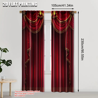 Rideaux occultants rouges - lot 2, lavables, tendance déco