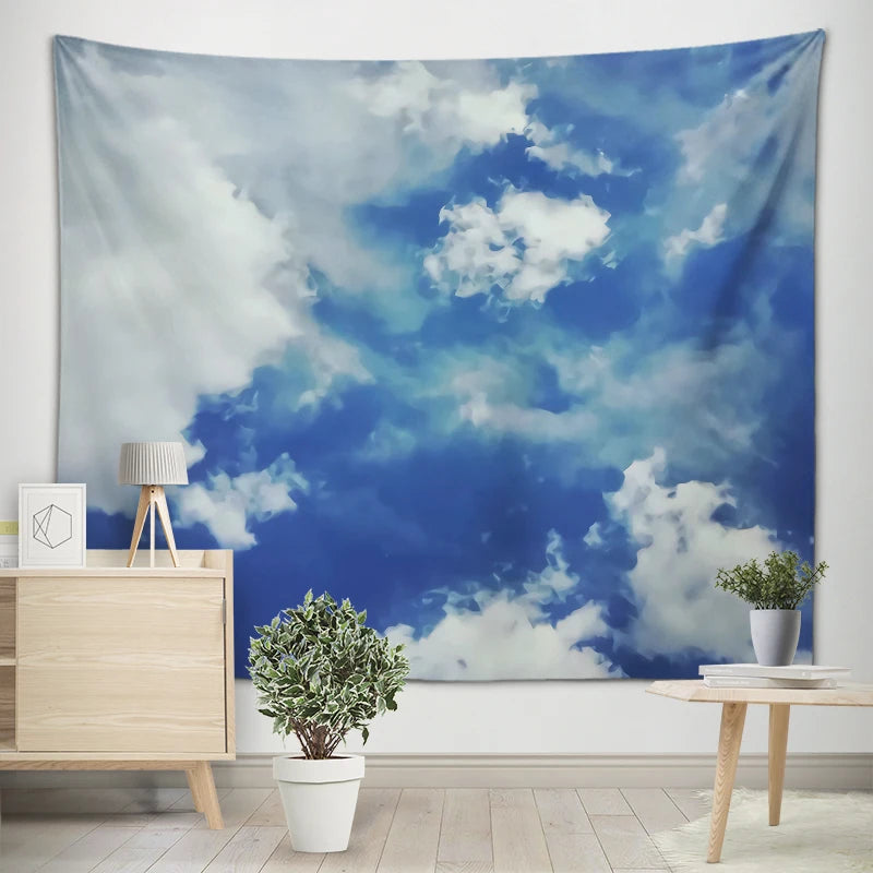Tapisserie murale nuages mélodieux﻿– couvre-lit artiste, serviette plage, déco hippie chambre dortoir