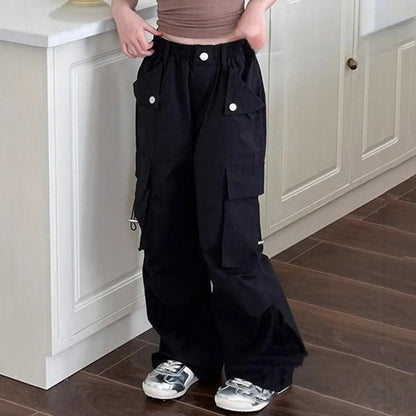 Pantalon cargo décontracté grande taille fille 5-14 ans, vêtements été .