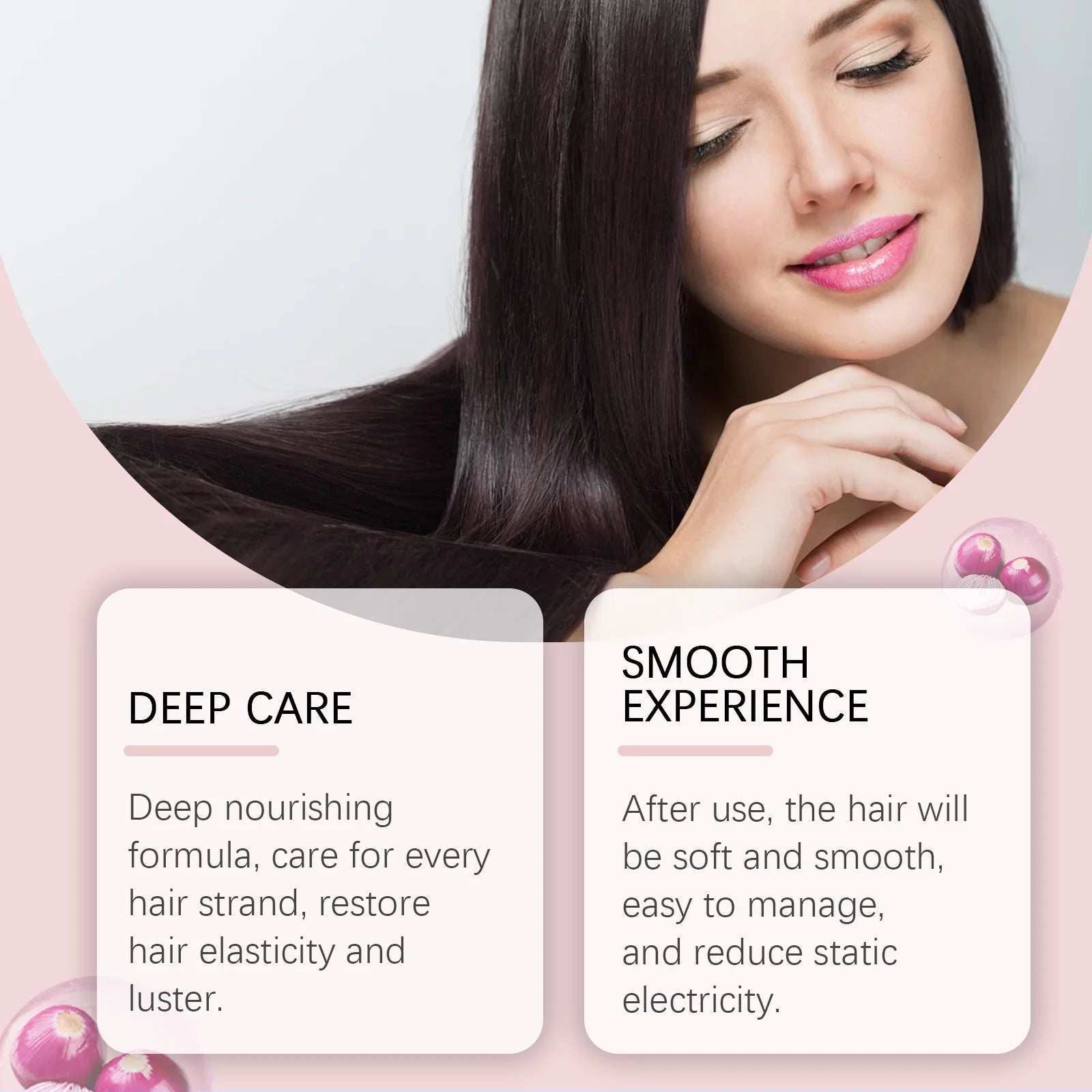 Shampoing + après-shampoing cheveux endommagés – Oignon et romarin, anti-chute, réparation, réduit frisottis et casse