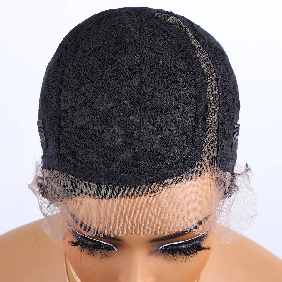 Perruque Bob Lace Front 100% Naturelle, Cheveux Crépus Bouclés, Pixie Court, Sans Colle, 13x1 .