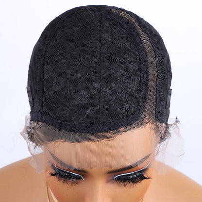 Perruque Bob Lace Front 100% Naturelle, Cheveux Crépus Bouclés, Pixie Court, Sans Colle, 13x1 .