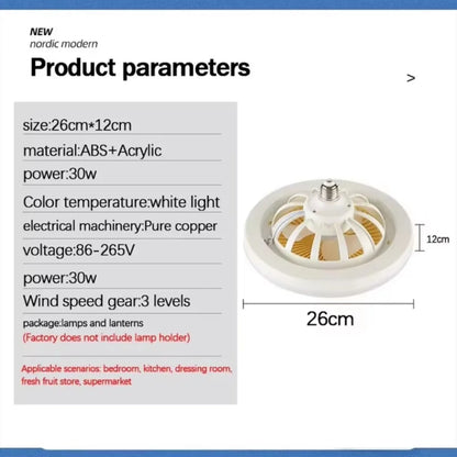 Ventilateur de plafond LED moderne – Lumière dimmable 3 vitesses avec minuterie, moteur DC, pour salon/chambre/bureau