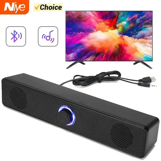 Barre de son filaire et Bluetooth USB 62 cm pour PC, TV, jeu et cinéma maison.