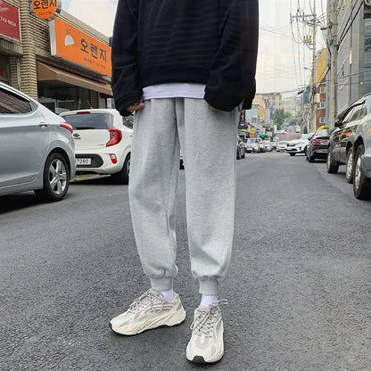 Pantalon Haren ample homme, élastique à lacets, poche imprimée, style coréen printemps-automne