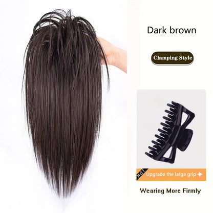 Queue de cheval synthétique OLA bouclée courte à pince noire .