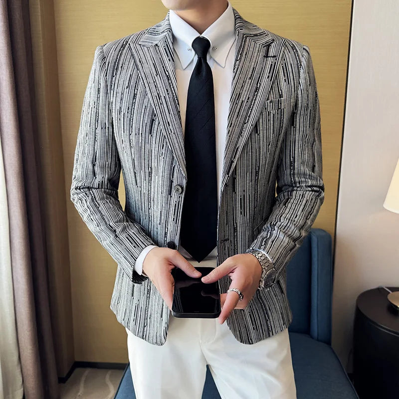 Blazer homme luxe à carreaux, Slim Fit, style britannique – Mariage & affaires .