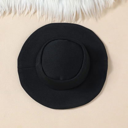 Ensemble fille 3 pièces automne/hiver – robe + ceinture + chapeau (2‑8 ans)