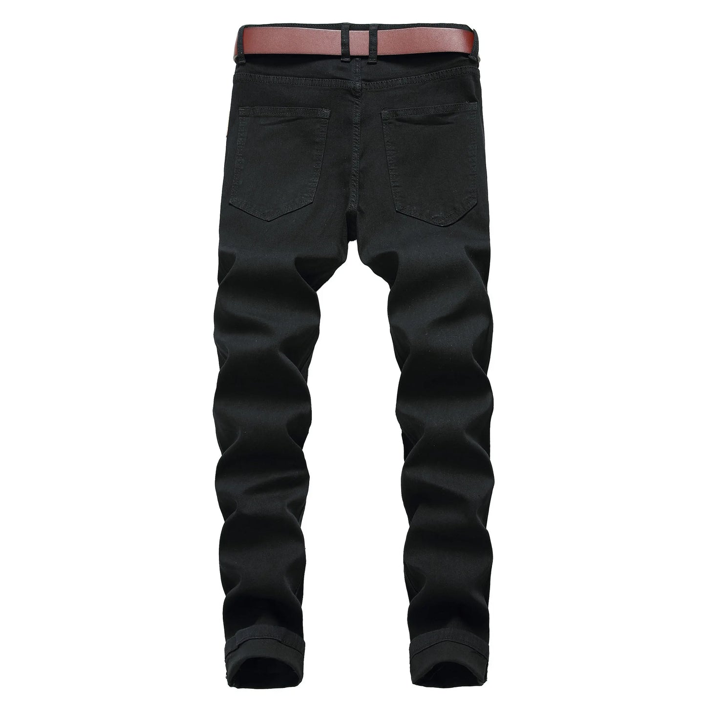 Jean Homme Destroy Droit, Pantalon Denim Blanc Grande Taille 28-42, Marque Mode .