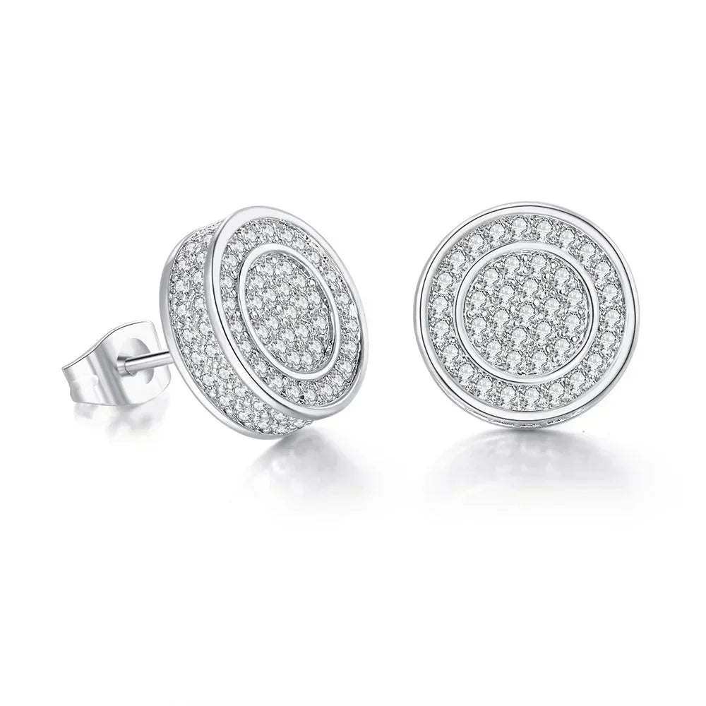 YIKOOLIN Boucles d’Oreilles Hip-Hop – Couleur Or, Cristal Brillant, Bijou Homme Tendance